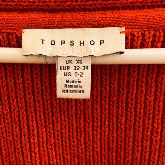 TOPSHOP Plunge Neck Buttoned Cardigan Size XS - Picture 3 of 6